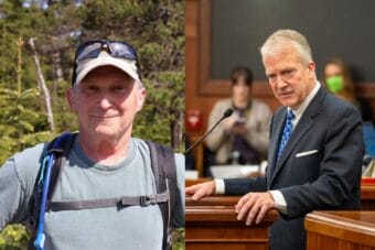 Petersburg Dan Sullivan on the left, Sen. Dan Sullivan on the right.